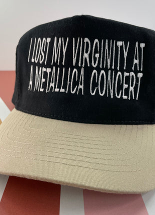 I Lost My Virginity At A Metallica Concert Vintage Strapback Cap Hat Humor Funny Custom Embroidered
