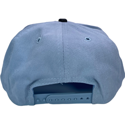 Vintage Sky Blue Crown Black Brim Snapback Hat Cap