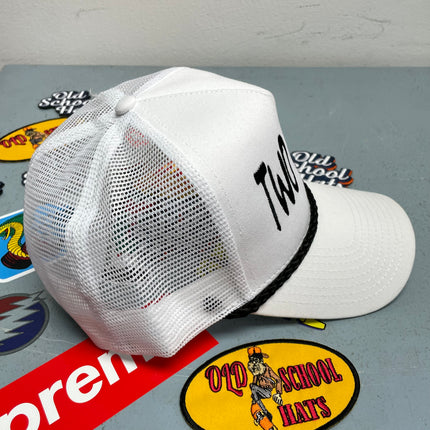 Rowdy Roger Official Two Fiddy White Mesh with Black Rope Snapback