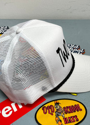 Rowdy Roger Official Two Fiddy White Mesh with Black Rope Snapback