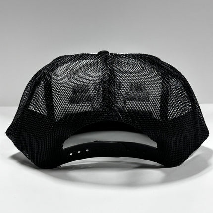 Fn Truckin Vintage Black Mesh Trucker Snapback Hat Cap Custom Embroidery