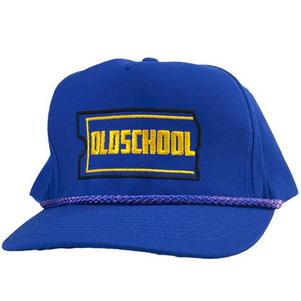 OLD SCHOOL Blockbuster Vintage custom embroidered Rope Blue Strapback Cap Hat