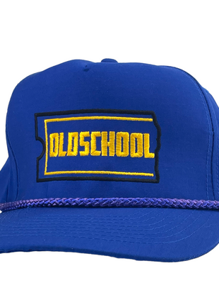 OLD SCHOOL Blockbuster Vintage custom embroidered Rope Blue Strapback Cap Hat