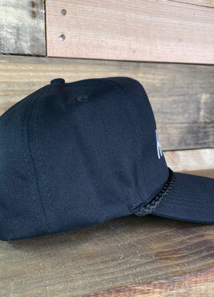 Shit Happens Vintage Black Golf Rope Snapback Cap Hat Funny For Him Custom Embroidered
