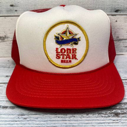 Custom Lone Star Beer Vintage Red mesh with rope Snapback hat cap