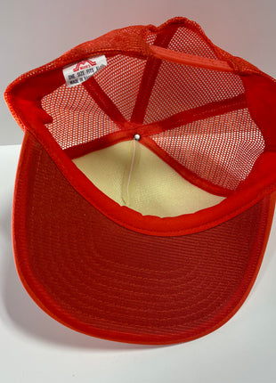 Custom Halloween Devil Boy Vintage White Orange Mesh Trucker Snapback Cap Hat print
