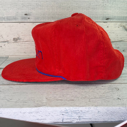 Vintage Aspen Colorado Blue Rope Red Corduroy Snapback hat cap