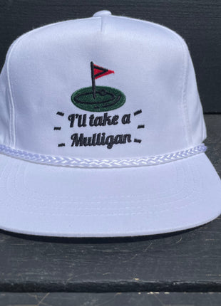 I’ll take a mulligan on a White SnapBack Hat Cap with Rope Custom Embroidery