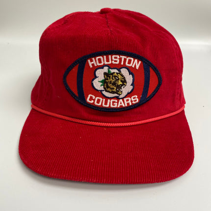 Custom Houston cougars vintage corduroy Strapback hat cap (ready to ship)