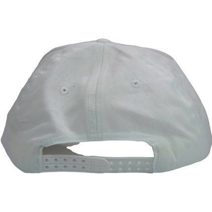 Vintage White Mid Crown Snapback Hat Cap with Rope