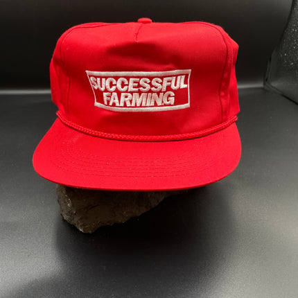Vintage successful farming red rope snapback hat cap