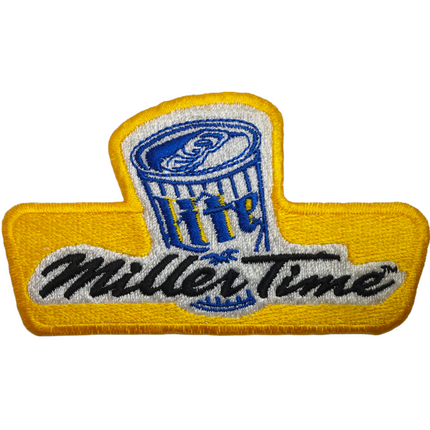 Vintage Miller Lite Miller Time Yellow with Beer Can 4" x 2.5” Patch