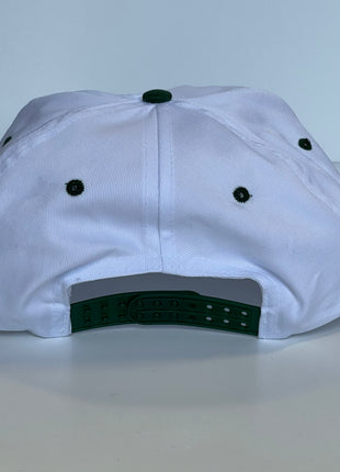 RUN THE DANG BALL Yellow and Green on a Vintage Rope Green Brim Snapback Cap Hat Custom Embroidered