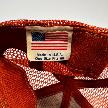 Burnt Orange Pack Of Reds 90s Vintage Mesh Tall Crown Trucker SnapBack Cap Hat Made In USA Pack of Cigarettes Funny Meme Custom Embroidered