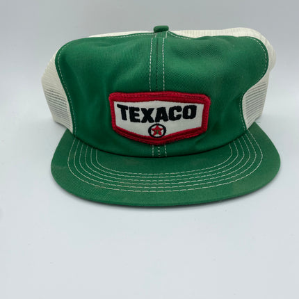 Vintage Texaco Green Mesh Trucker SnapBack Hat Cap Made in USA K Brand Product