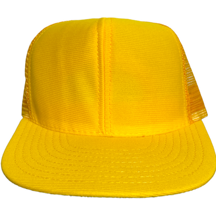 Vintage Yellow High Crown Trucker Mesh SnapBack Hat Cap