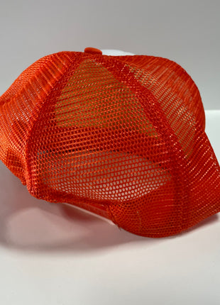 Custom Halloween Devil Boy Vintage White Orange Mesh Trucker Snapback Cap Hat print