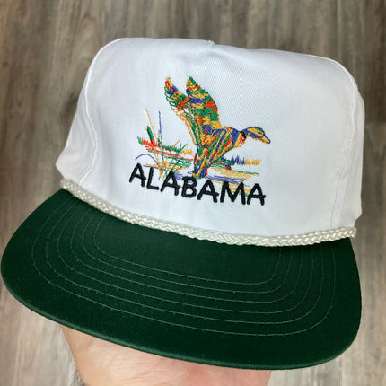 Mallard Duck Alabama Vintage Green Brim Rope Snapback Cap Hat Custom Embroidered