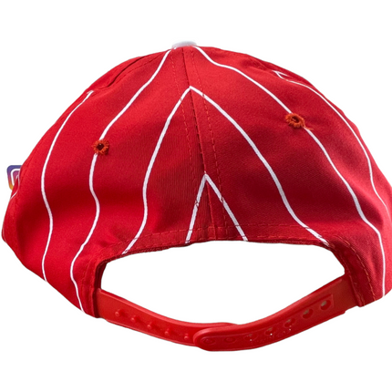 Vintage Red White Pinstripe Mid crown Snapback Hat