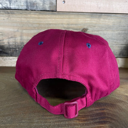 My Son Is Inmate of the Month Folsom State Prison Vintage Maroon Mid to High Crown Navy Brim Strapback Hat Cap Custom Embroidery