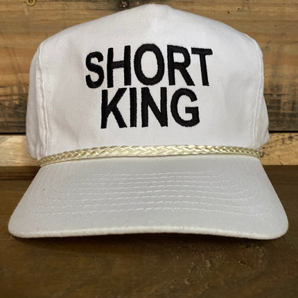 Short King Vintage Rope Snapback Hat Cap Custom Embroidery