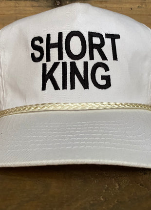 Short King Vintage Rope Snapback Hat Cap Custom Embroidery