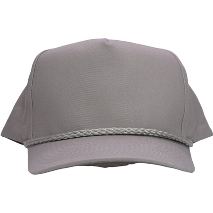 Vintage Gray Mid Crown Snapback Hat Cap with Rope