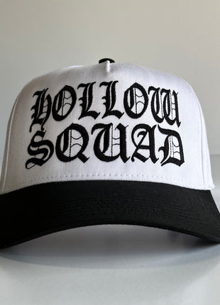 OFFICIAL HOLLOW SQUAD Xavier Wulf COLLAB White Crown Black Brim SnapBack Cap Hat Custom Embroidered