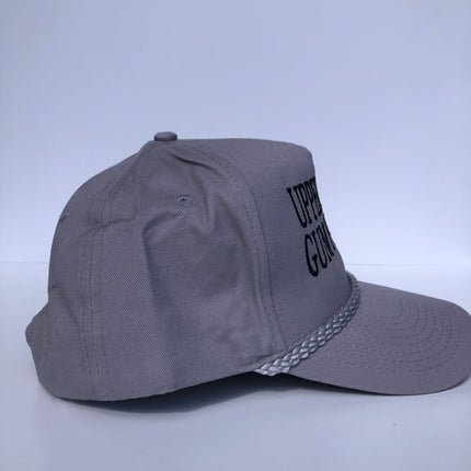 Upper Decky Gum Pillows custom embroidered gray rope snapback cap hat