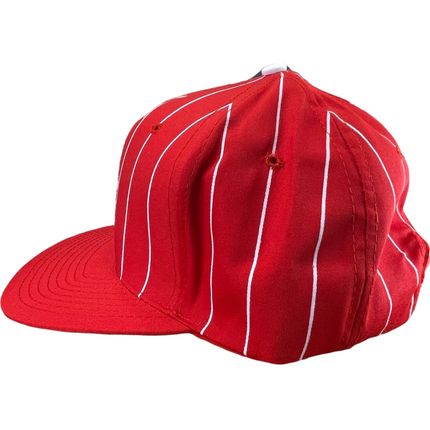 Vintage Red White Pinstripe Mid crown Snapback Hat
