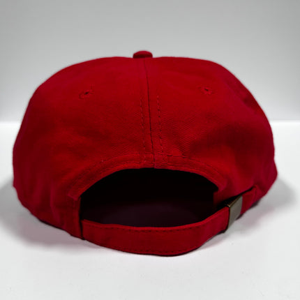 Budweiser Beer Fishing Team Vintage Red Strapback Hat Cap Custom Embroidery