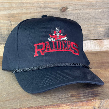 Custom Texas Tech Raiders Vintage Black Rope Snapback Cap Hat