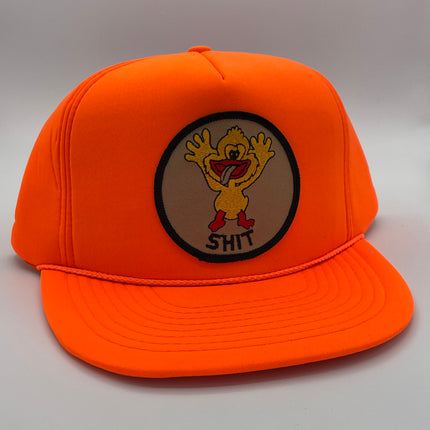 Custom Shit Duck Vintage Hunter Orange Foam Inside SnapBack Hat Cap
