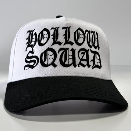 OFFICIAL HOLLOW SQUAD Xavier Wulf COLLAB White Crown Black Brim SnapBack Cap Hat Custom Embroidered