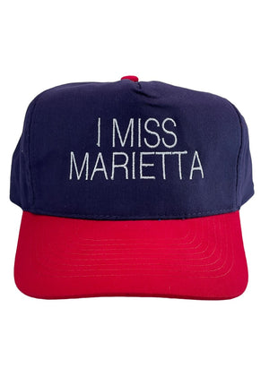 I Miss Marietta Band custom embroidered strap back cap hat