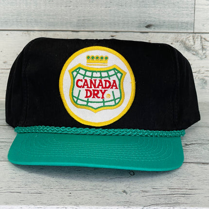 Custom Canada Dry Vintage Black Teal Rope Snapback Cap Hat Fits up to 7 5/8