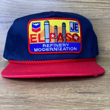 Custom Chevron Refinery Modernization Vintage Rope Snapback Hat Cap