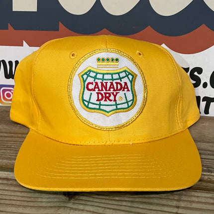 Custom Canada Dry Vintage Yellow SnapBack Hat Cap Ready to ship