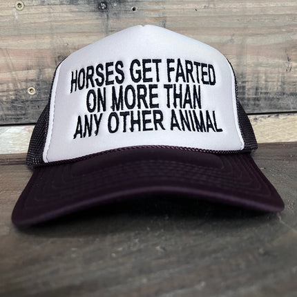 Horses Get Farted On More Than Any Other Animal vintage Mesh Snapback Hat Cap custom embroidery