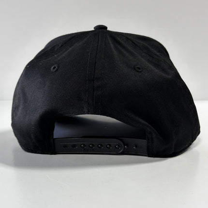 White Trash on a Black SnapBack Hat Cap Custom Embroidery