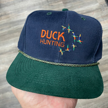 Duck Hunting Mallard Vintage Rope Strapback Cap Hat Custom Embroidery – Old  School Hats