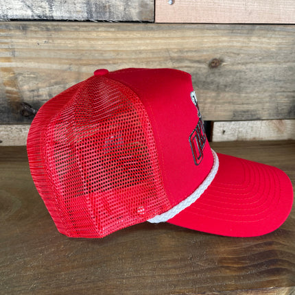 Custom Oklahoma Sooners Vintage Red Mesh Trucker Snapback Cap Hat