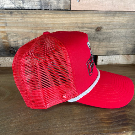 Custom Oklahoma Sooners Vintage Patch Red Mesh Trucker Snapback Cap Hat