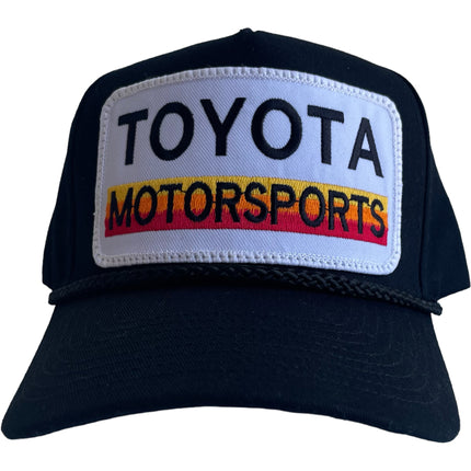 Custom Toyota Motorsport patch on a black Rope SnapBack Hat Cap