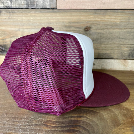 Custom Your Moms Favorite Ride Vintage Custom Embroidered Maroon Mesh Trucker Snapback Cap Hat