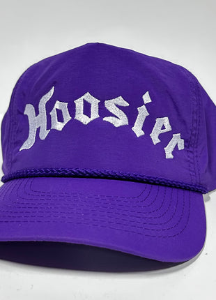 Hoosier Purple Vintage Rope SnapBack Cap Hat Custom Embroidered