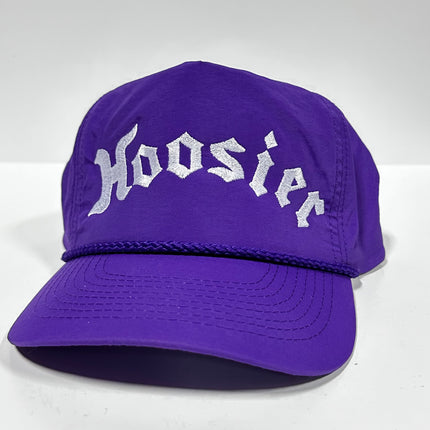 Hoosier Purple Vintage Rope SnapBack Cap Hat Custom Embroidered