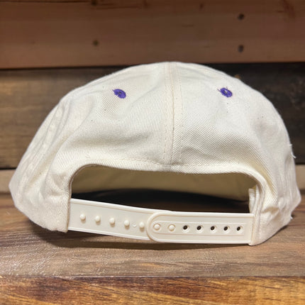 Iggy Man Vintage Off White Crown Purple Brim SnapBack Hat Cap Custom Embroidery
