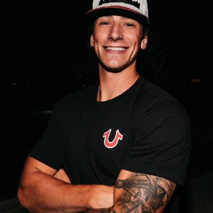 Wisconzyn on a white crown and red brim SnapBack Hat Cap