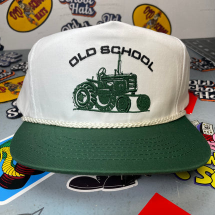 Old School Tractor Vintage Custom Embroidered Golf Rope Snapback Cap Hat